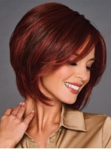 Chin Length Trendy Synthetic Hand-Tied Top Wigs