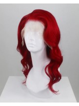 Long Red Wavy Synthetic Lace Front Wigs