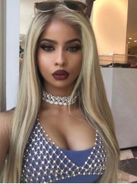 Long Silk Straight 360 Lace Remy Human Hair Wigs 22 Inches