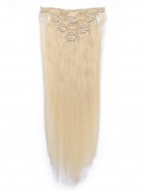 Blonde Long Straight Clip In Extension