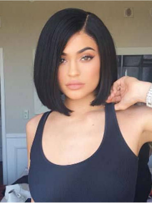 Bobs Remy Human Hair Black Capless Kylie Jenner Wigs