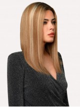 16" Ombre Straight Lace Front Wigs Human Hair