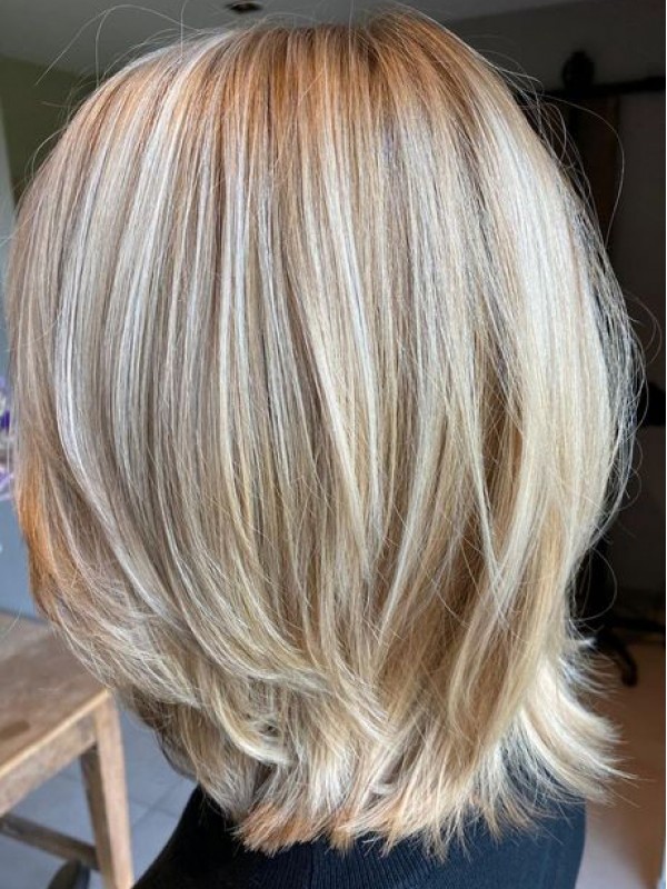 Medium Layered Human Hair Bob Wigs