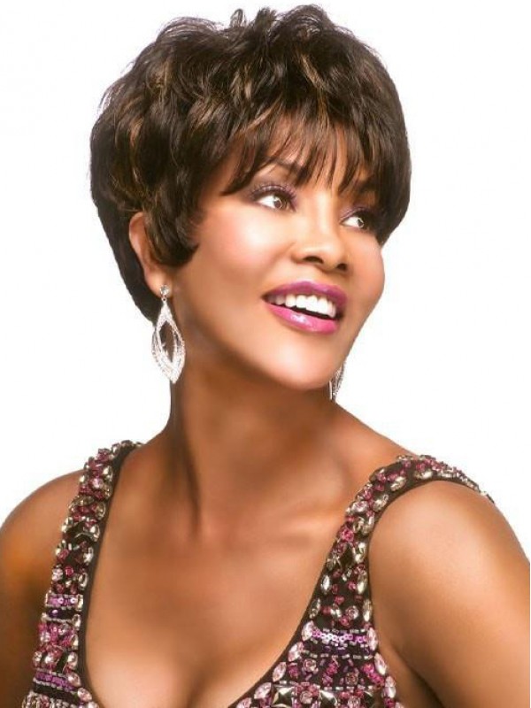 8" Brown Capless Human Hair Wig