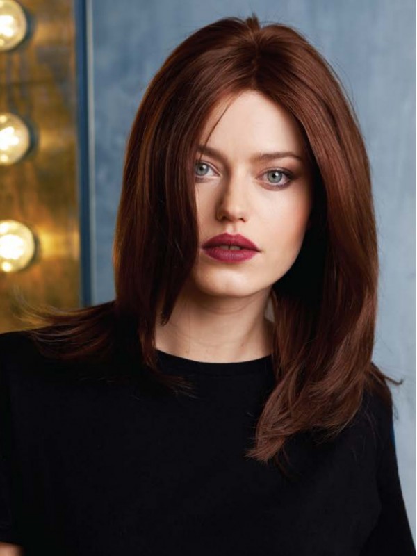 14" Layered Straight Remy Human Hair Realistic  Wigs