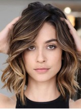 12" Ombre Wavy 100 Percent Human Hair Wigs
