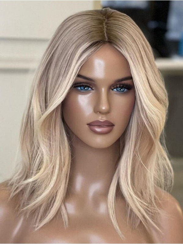 Long Blonde Glueless Natural Full Lace Human Hair Wigs