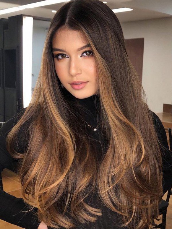 Long Wigs Without Bangs Cappless Human Hair Wigs