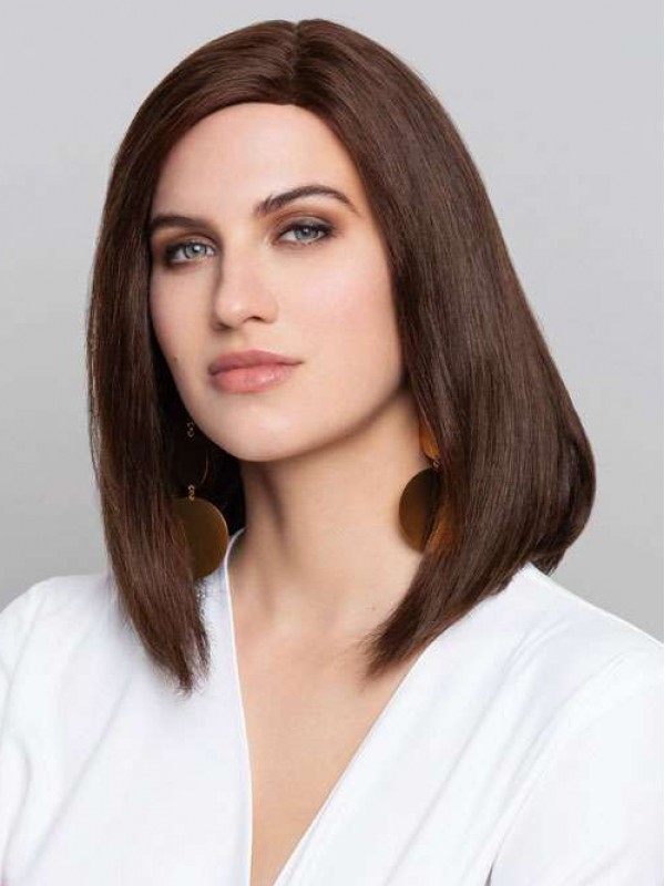 Stylish 14" Lace Front Straight Real Human Hair Wigs