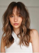 Capless 16" Remy Human Hair Wavy Long Wigs