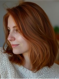 12" Without Bangs Straight Copper Lace Front Real Human Hair Wigs