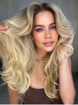 Layered Blonde Long Capless Wigs For Women Human Hair Wig