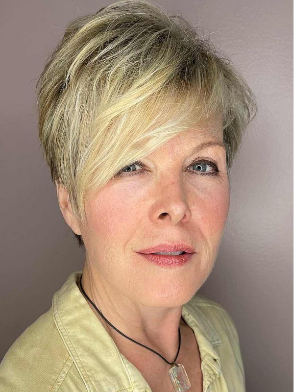Short 6" Straight Ombre/2 Tone Boycuts Real Hair  Wigs