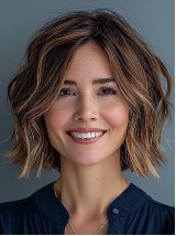 12" Wavy Ombre/2 Tone Without Bangs Capless Chin Length Wigs