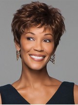 Short Textured Lightweight Wavy Synthetic Capless Wigs