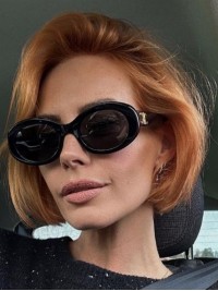 Short Copper Synthetic 10" Bobs Straight Monofiament Wigs