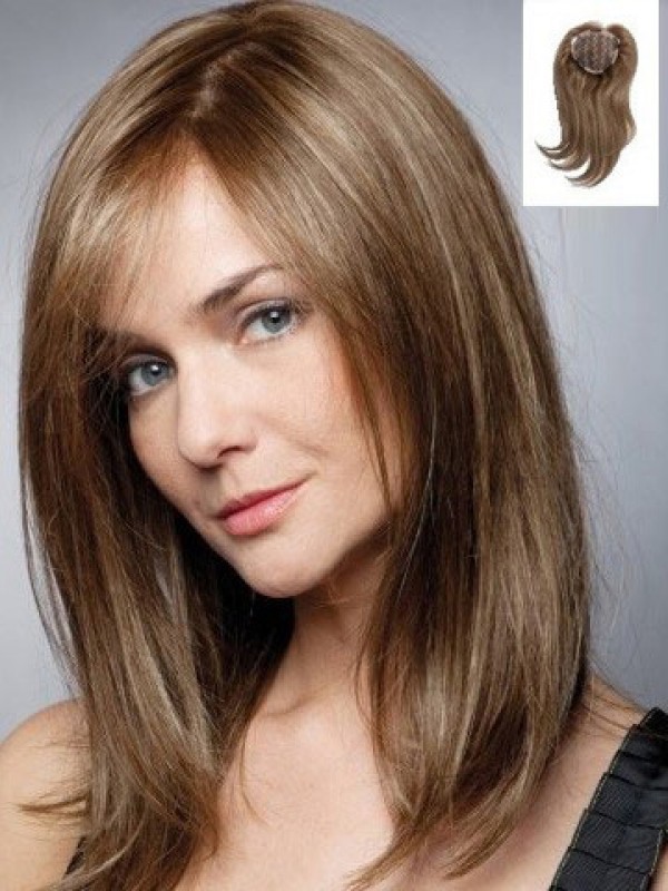 4.75"x4.75" Natural Brown Straight Remy Human Hair Mono Hair Pieces