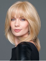 9"x3.25" Human Hair Mono Medium Top Piece With Bang