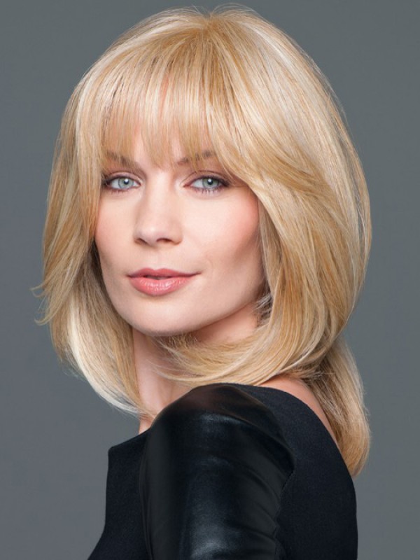 9"x3.25" Human Hair Mono Medium Top Piece With Bang