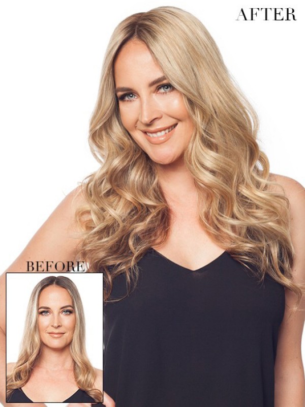 5"x5.75" 18" Wavy Blonde Remy Human Hair Mono Hair Piece