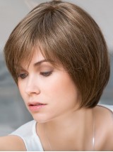5"x2.75" Refreshing Straight Brown Remy Human Hair Mono Hair Piece