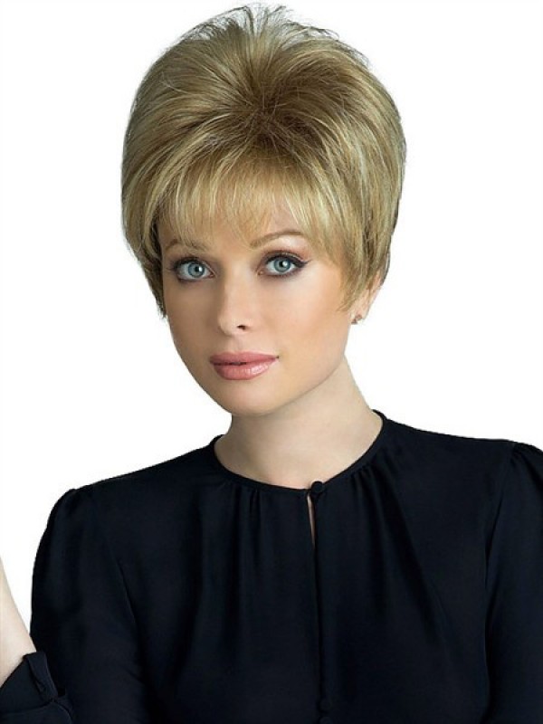 5"x5.75" Short Straight Blonde Human Hair Pieces