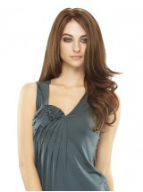 5"x2.75" Elegant Wavy Brown Human Hair Mono Hair Pieces