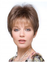 5"x5.75" Short Straight Brown Remy Human Hair Mono Hair Pieces