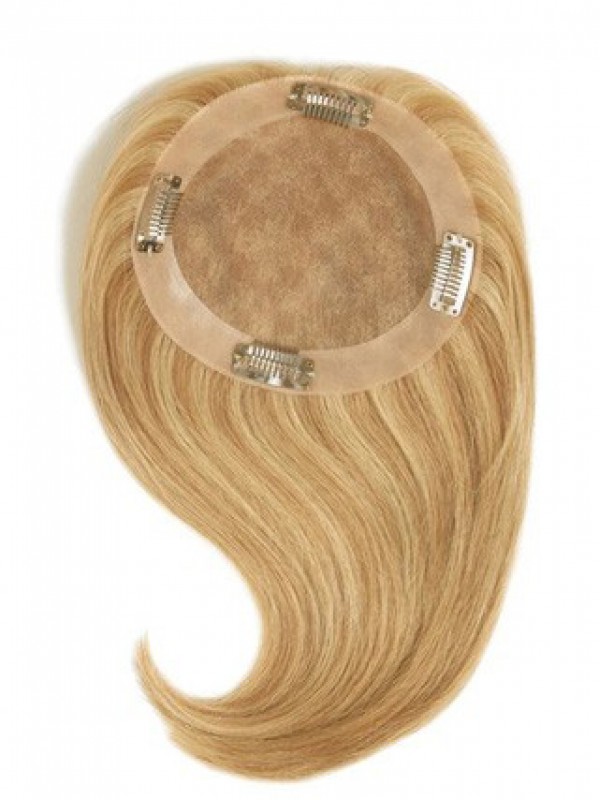 4.75"x4.75" Short Straight Blonde Remy Human Hair Mono Hair Pieces