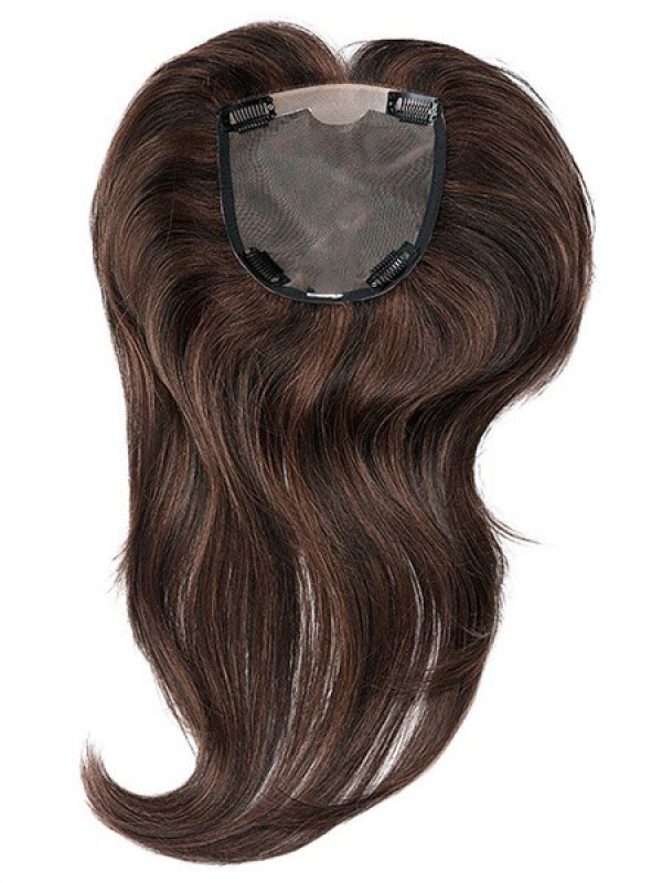 5"x5.75" Wavy Brown Human Hair Mono Hair Pieces