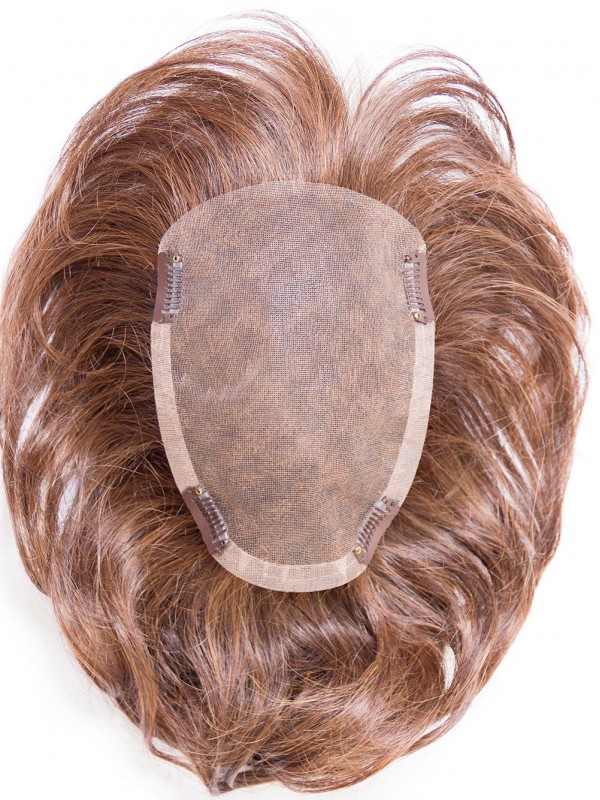 5"x3.5" Short Straight Brown Human Hair Mono Hair Pieces