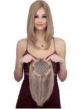 7"x6" Sunny Blonde Brown Human Hair Mono Top Piece