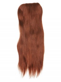 6"x3" Long Red Human Hair Hairpiece For Ladies