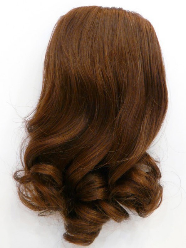 4"x3.5"x14" Sexy Wavy Brown Human Hair Hairpiece
