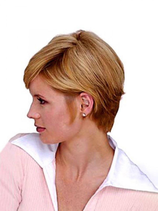 2"x4.5" Short Straight Blonde Human Hair Capless Hair Pieces
