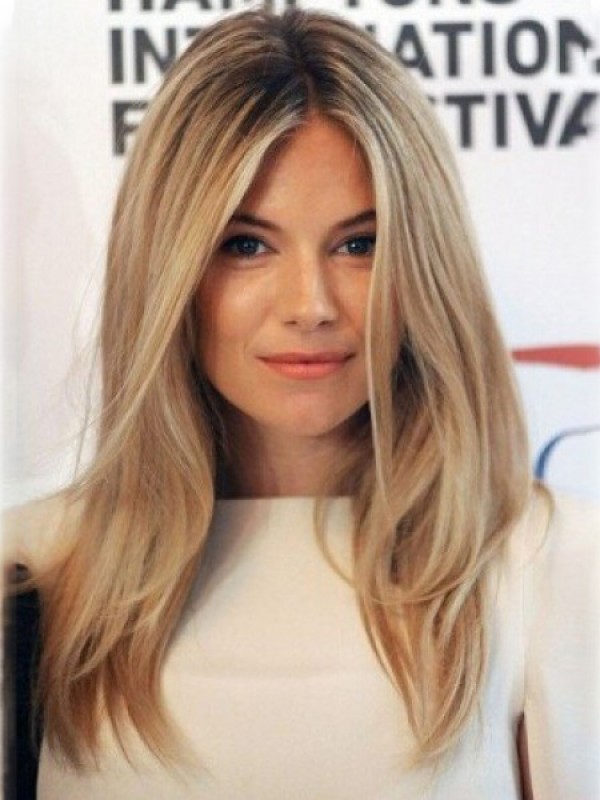 Sienna Miller Straight Lace Front Remy Human Hair Wigs 18 Inches