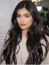 Natural Black Long Wavy Full Lace Human Hair Wigs 26 Inches