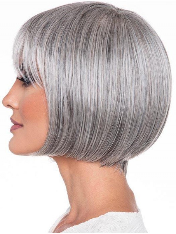 Grey Bob Style Straight Short Wigs