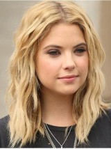 Blonde Central Parting Long Wavy Capless Remy Human Hair Wigs 16 Inches