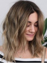 Long Central Parting Wavy Lace Front Human Hair Wigs