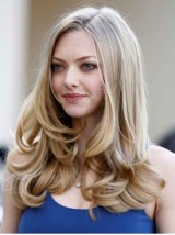 Blonde Long Wavy Capless Human Hair Wigs 20 Inches