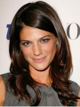Brown Long Wavy Capless Human Hair Wigs With Side Bangs 20 Inches