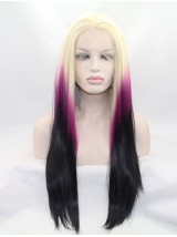 26" Straight Ombre  Lace Front Synthetic Wigs