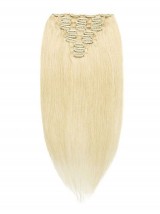 Rechoo Full Head Virgin Human Hair Clip In Extensions