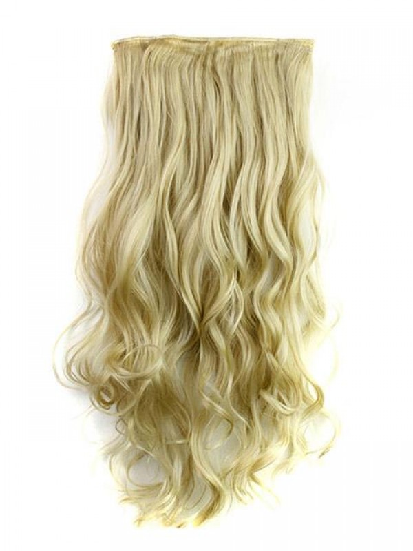 Synthetic Long Wave One Piece Clip In Hair Extension