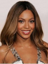 Central Parting Long Wavy Human Hair Lace Front Wig 18 Inches