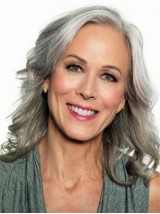 Long Wavy Gray Capless Synthetic Wigs 14 Inches