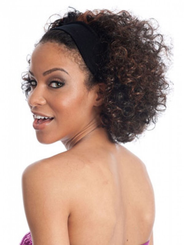 Refined Brown Curly Chin Length Human Hair Wigs