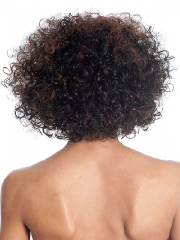 Refined Brown Curly Chin Length Human Hair Wigs