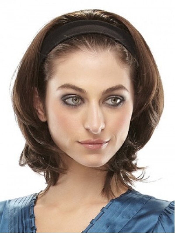 Mid-Length 3/4 Wig With Soft Black Attached Headband